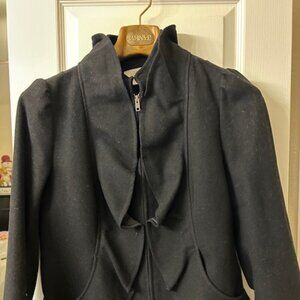 Ann Taylor Loft Short Ruffle Winter Jacket